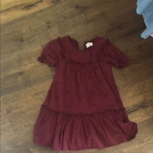 Cat & Jack Red Ruffled Tiered Sundress with Puff Sleeves